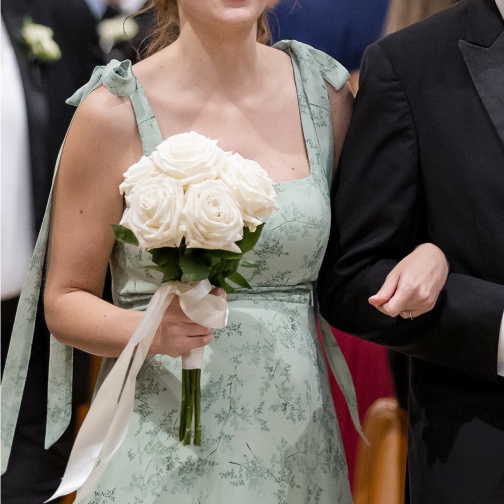 Azazie Debra Dress Green Fern Floral - Picture 6 of 6